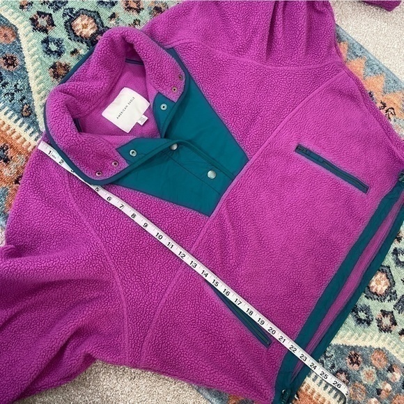 American Eagle Small Purple Sherpa Teddy Pullover Snap‎ Jacket Sweatshirt - Picture 11 of 11